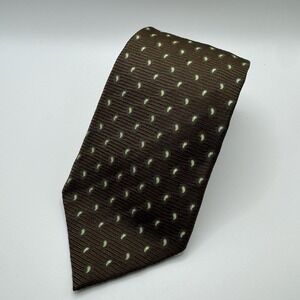 Luigi Borelli Napoli Brown Paisley Print Tie Mens Classic Formal Luxury Italy